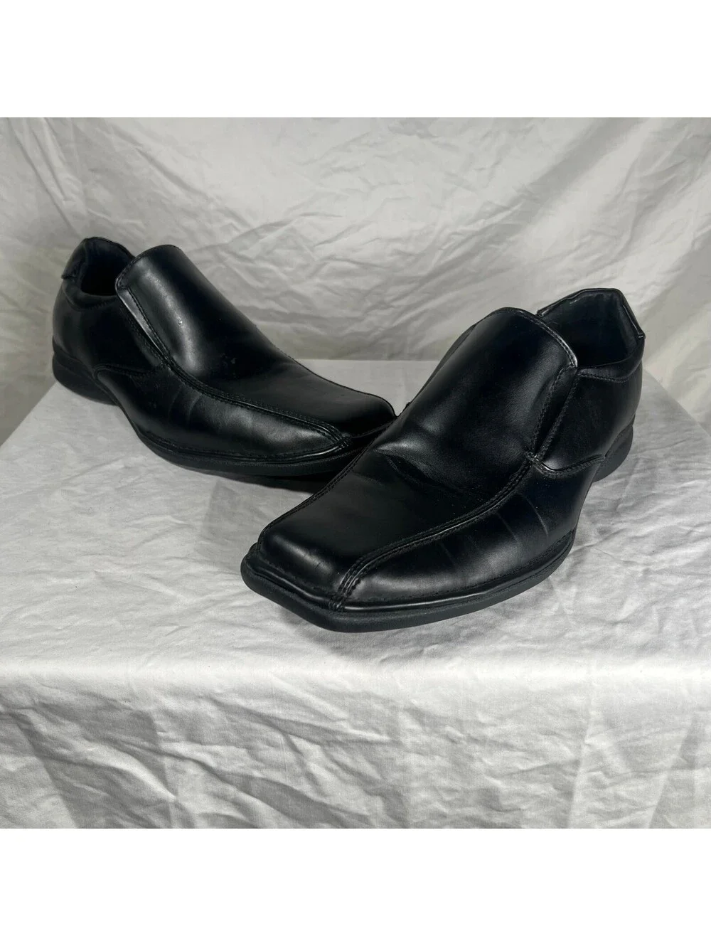 Dexter Comfort Men’s 10.5 Black Slip On Square Toe Dress Shoes Leather Lined